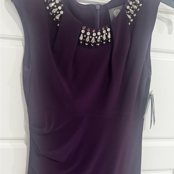 NWT - Vince Camuto Purple Jeweled Neckline Formal Dress, Women’s Size 0 - Picture 1 of 6
